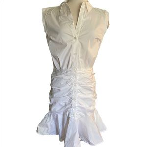 Veronica Beard Bell button down ruched shirtdress